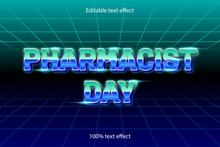 pharmacist day editable text effect retro styleのイラスト素材