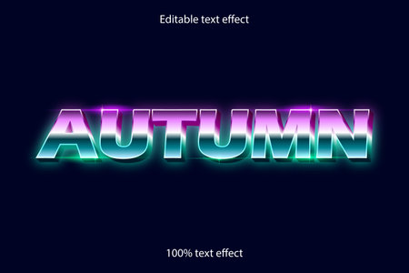 autumn editable text effect neon light styleのイラスト素材