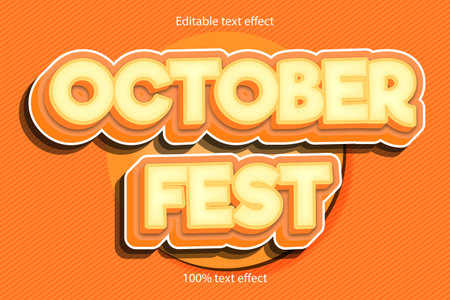 october fest editable text effect emboss cartoon styleのイラスト素材