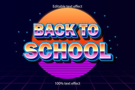 back to school editable text effect emboss retro styleのイラスト素材