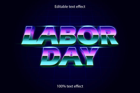 labor day editable text effect retro styleのイラスト素材