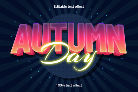 autumn editable text effect emboss elegant style