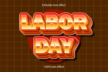 labor day editable text effect emboss retro styleのイラスト素材