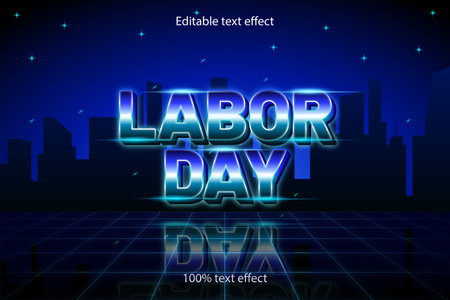 labor day editable text effect retro styleのイラスト素材