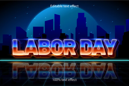 labor day editable text effect retro styleのイラスト素材