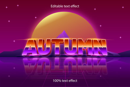 autumn editable text effect retro styleのイラスト素材