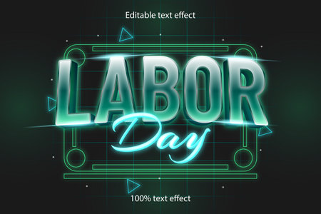 labor day editable text effect retro styleのイラスト素材