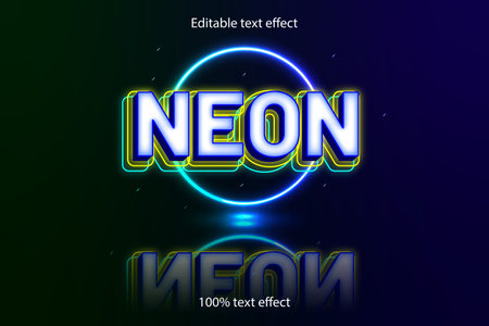 neon editable text effect neon styleのイラスト素材