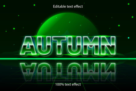autumn editable text effect retro styleのイラスト素材