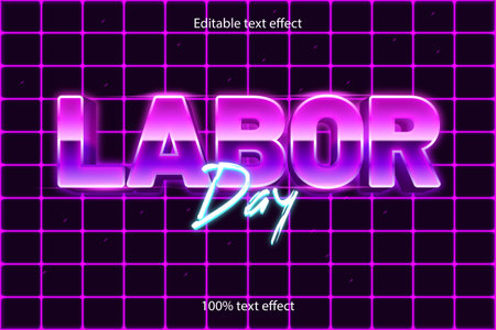 labor day editable text effect retro styleのイラスト素材