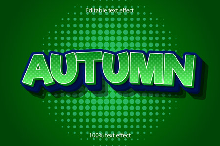autumn editable text effect 3 dimension emboss cartoon styleのイラスト素材