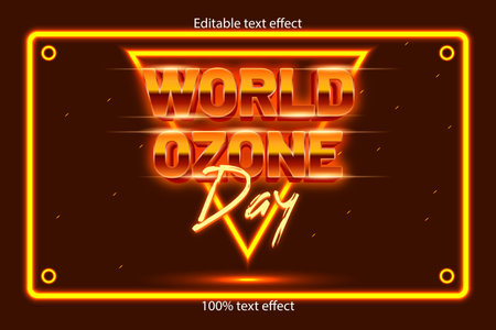world ozone day editable text effect retro styleのイラスト素材