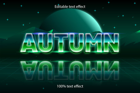 autumn editable text effect retro styleのイラスト素材