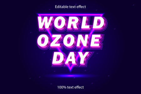 world ozone day editable text effect neon styleのイラスト素材