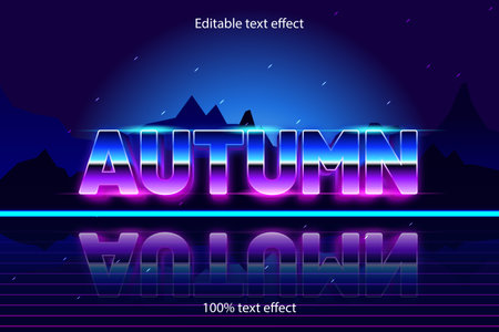 autumn editable text effect retro styleのイラスト素材