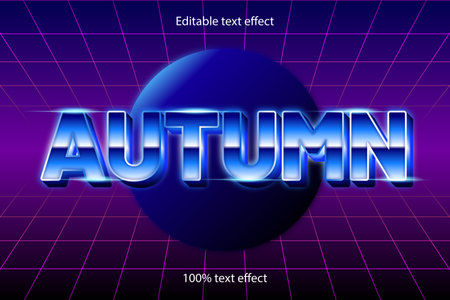autumn editable text effect retro styleのイラスト素材