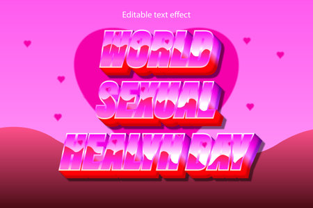 world sexual health day editable text effect carton styleのイラスト素材