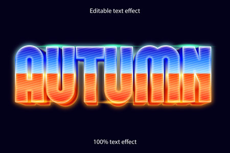 autumn editable text effect retro styleのイラスト素材
