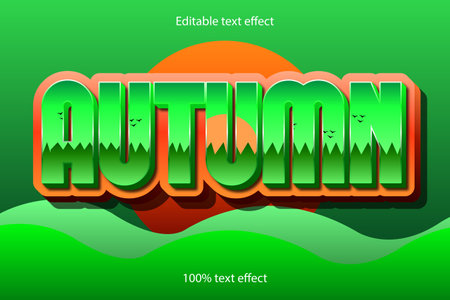 autumn editable text effect 3 dimension cartoon styleのイラスト素材