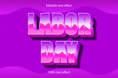 labor day editable text effect cartoon styleのイラスト素材