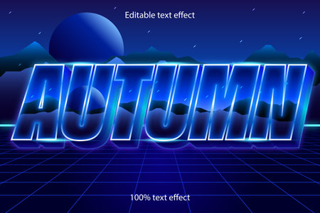 autumn editable text effect retro styleのイラスト素材