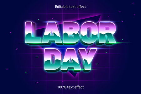 labor day editable text effect retro styleのイラスト素材