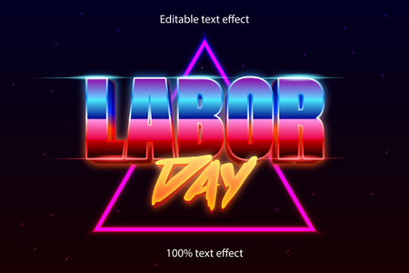 labor day editable text effect retro styleのイラスト素材