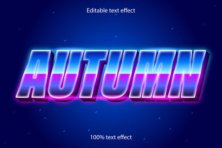 autumn editable text effect retro styleのイラスト素材