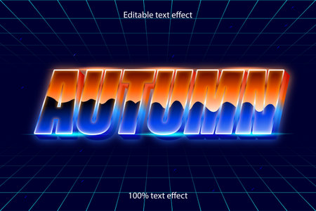 autumn editable text effect retro styleのイラスト素材