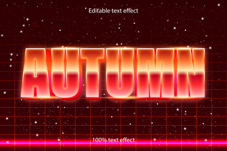 autumn editable text effect retro styleのイラスト素材