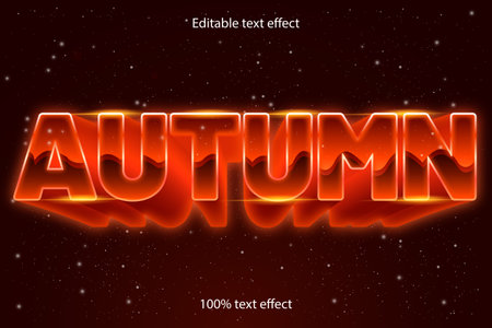 autumn editable text effect retro styleのイラスト素材