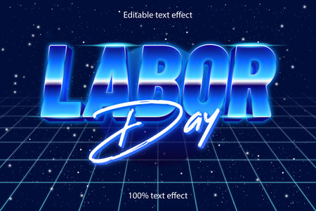 labor day editable text effect retro styleのイラスト素材