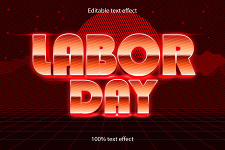 labor day edible text effect retro styleのイラスト素材