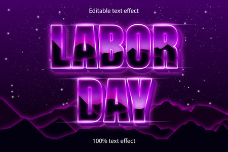 labor day editable text effect retro styleのイラスト素材