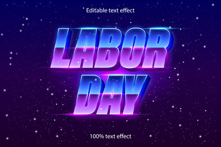 labor day editable text effect retro styleのイラスト素材