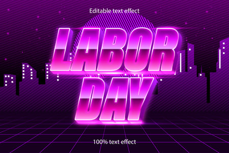 labor day editable text effect retro styleのイラスト素材