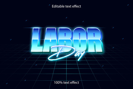 labor day editable text effect retro styleのイラスト素材