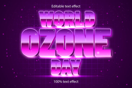 world ozone day editable text effect retro styleのイラスト素材