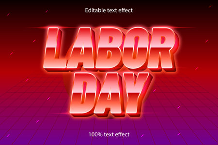 labor day editable text effect retro styleのイラスト素材