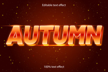 autumn editable text effect retro styleのイラスト素材