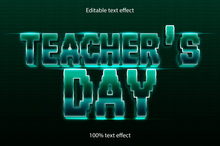 teacher's day editable text effect retro styleのイラスト素材