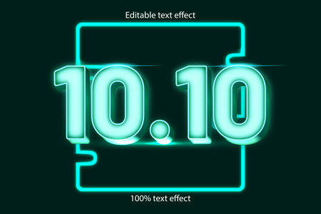 10.10 editable text effect neon styleのイラスト素材