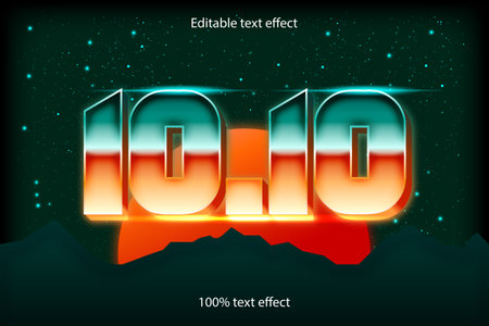 10.10 editable text effect retro styleのイラスト素材