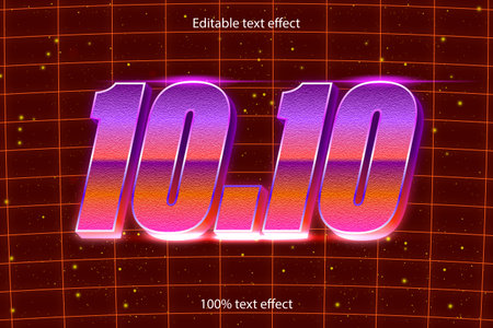 10.10 editable text effect retro style