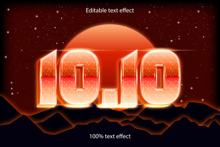 10.10 editable text effect retro with modern styleのイラスト素材