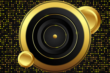 Black background ellipse shape with gold and black colorのイラスト素材