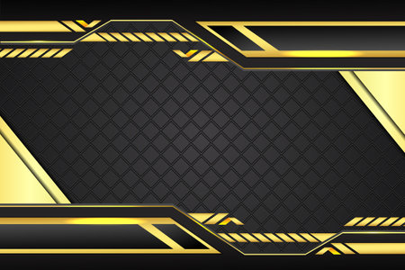 Abstract background rectangle shape with gold and black colorのイラスト素材
