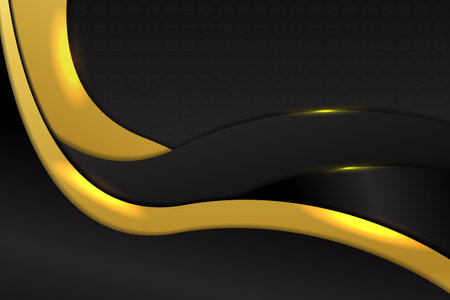 Abstract fluid background with gold and black colorのイラスト素材