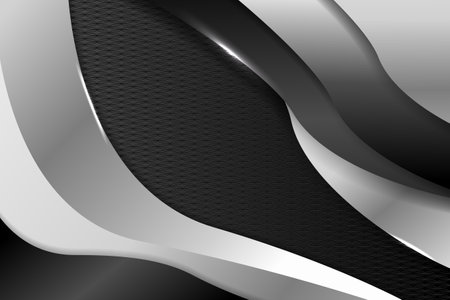 Abstract fluid background with black and white colorのイラスト素材