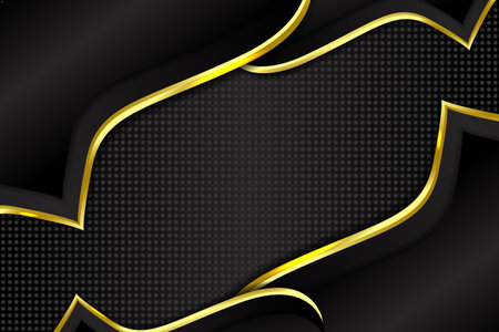 Abstract fluid background with gold and black colorのイラスト素材